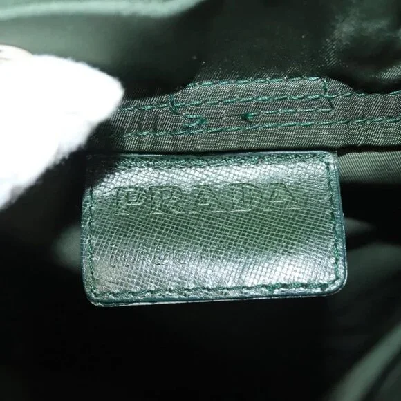 PRADA Backpack Nylon Khaki Silver Auth